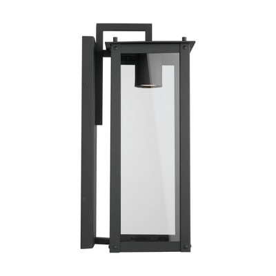 Hunt 7W Dimmable Black Solar Sconce with Clear Glass