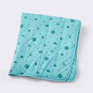 Rayon from Bamboo Jersey Quilted Blanket - Sports - Teal - Cloud Island™ - 1 of 4