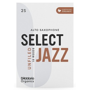 D'Addario Woodwinds Select Jazz Alto Saxophone Unfiled Organic Reeds Box of 10 2S - 1 of 4
