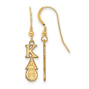 Black Bow Jewelry 14k Yellow Gold Plated Sterling Silver Kappa Alpha Theta Greek Life Dangle Earrings - 1 of 3