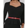 Hobemty Women's Sweetheart Neck Peplum Waist Belted 3/4 Sleeve Sheath Pencil Dresses - image 4 of 4