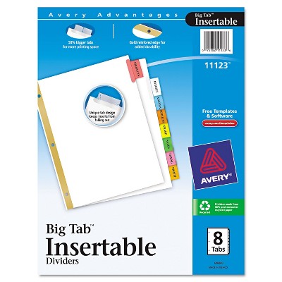 Avery Insertable Big Tab Dividers 8-Tab Letter 11123