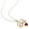 EVERLY JEWELRY | Yellow Plated Sterling Silver 2 1/2 CT TGW Light Red and White Cubic Zirconia Infinity Heart Pendant with Chain, 18 inc - 4 of 4