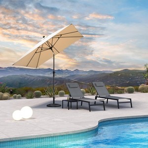 PURPLE LEAF Patio Umbrella Outdoor Table Umbrella Aluminum Frame Market Umbrella Sun Umbrella with 8 Sturdy Ribs - 1 of 4