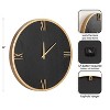 Kate & Laurel All Things Decor 22"X22" Pronte Wood Wall Clock Black/Gold - 2 of 4