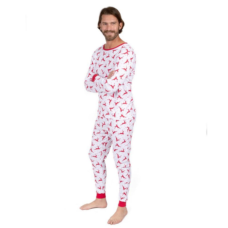 Leveret Mens Two Piece Cotton Christmas Pajamas, 1 of 4