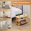 PAGED 3-Tier Shoe Rack Modern Storage Bench, Bamboo Entryway Table for Living Room, Balcony, Bedroom, Space Saving, 286lb Capacity - 2 of 4