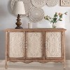 Heynemo Accent Cabinet Rustic Storage Cabinet with 3 Carved Doors, Vintage Sideboard Buffet Cabinet with Shelves - 2 of 4