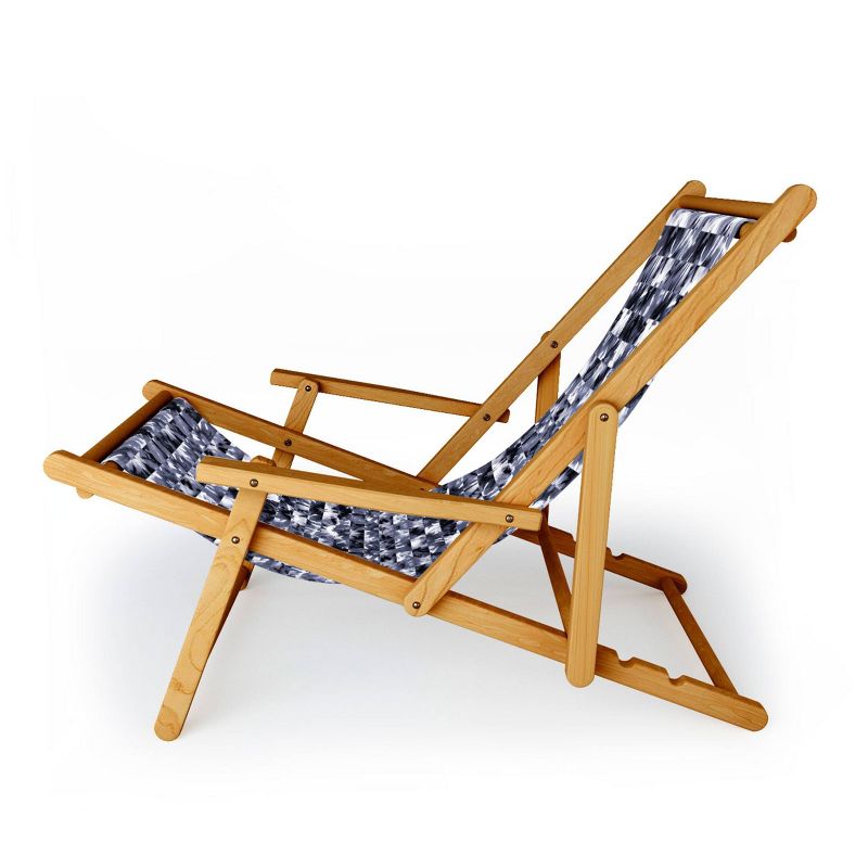 Wagner Campelo Shibori Stripes Folding Lounge Chair Black - Deny Designs, 3 of 5