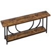 Resenkos Entryway Table, Console Sofa Table,2-Tier Console Table, 70.9" Sofa Entryway Table with Storage Shelves Brown - 3 of 4
