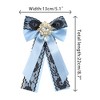 INSPIRE CHIC Women's Pre-Tied Ribbon Pin Collar Lace Trim with Rhinestone Brooch Ties - 2 of 4