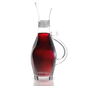 Berkware Elegant Large Wine Decanter with Dazzling Rhinestone Design - 40oz - 1 of 4