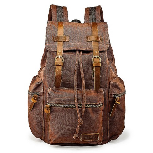 Men's Vintage Canvas Leather Satchel School Military Messenger