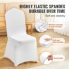VEVOR Stretch Spandex Folding Chair Covers, Universal Fitted Chair Cover, Removable Washable Protective Slipcovers, (50PCS White) - 3 of 4