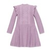 Girls' Organic Long Sleeve Flutter Detail Sweater Dress, Kids - 3 of 3