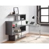 Sapphtopaz 4-Tier Bookcase with Chrome High Gloss Finish, Clear Glass Display Bookshelf Writing Desk with Shelf for Small Spaces, Office - 3 of 4