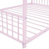 Full Size House Bed, Metal Floor Bed Frame With Roof, House Shape Bed With Metal Slats Support For Teens Kids Boys Girls, No Box Spring Needed - 3 of 4