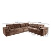 WJSHome 134" Sectional Couches for Living Room, Modular Sectional Sofa with L-Shape Chaise, Comfy Corduroy Fluffy Cloud Couch with Deep Seat - 2 of 4