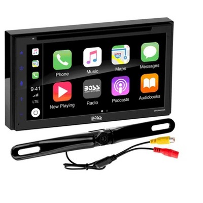 BOSS Audio BCPA9690RC Double Din Apple CarPlay Android Auto Multimedia DVD Player w/ 6.75 Inch LCD Touchscreen Bluetooth and Rear Camera Included