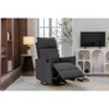 Linen Fabric Swivel Rocking Chair Glider Rocker Recliner Nursery Chair With Adjustable Back and Footrest for Living Room - ModernLuxe - 2 of 4