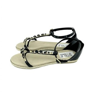 Women's Jeweled Rhinestones Patent Leather Sandals - STELE - 1 of 4