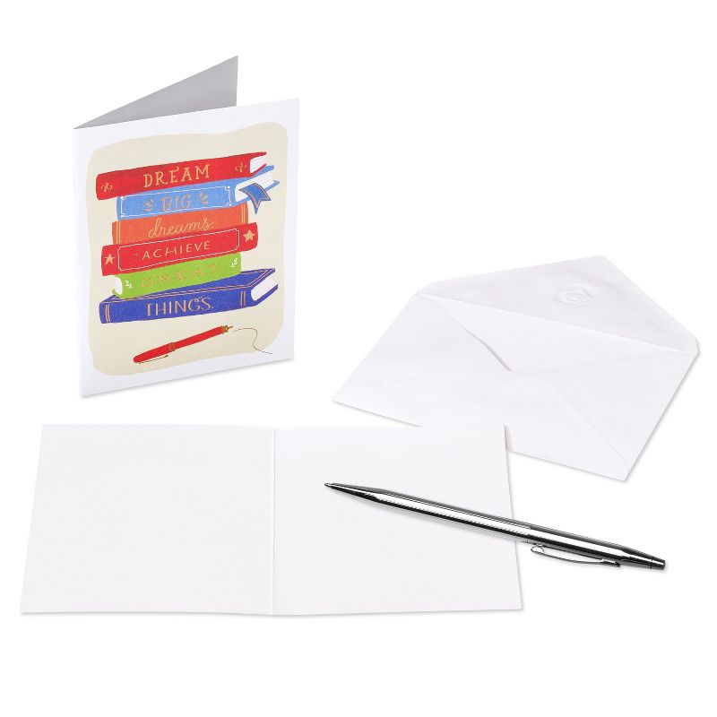 10ct Blank All Occasion Card, Stacked Books, 3 of 7