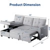 TiramisuBest 82" Oversized Upholstered Sofa Bed with Pull-Out Couch Bed & Adjustable, 3-Seater Convertible Sleeper Sofa for Apartment–Dark Gray - 3 of 4