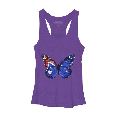 Women's Design By Humans Butterfly Flag Of Australia By GiftsIdeas Racerback Tank Top