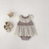 Summer New Design Baby Girls Flowers Hollow Out Pattern Sleeveless Patchwork Onesies - 3 of 4