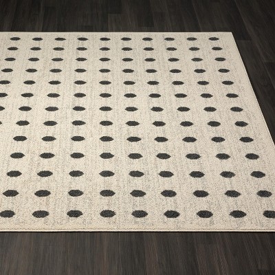 Cream Geometric Dots 5' x 7' Synthetic Area Rug