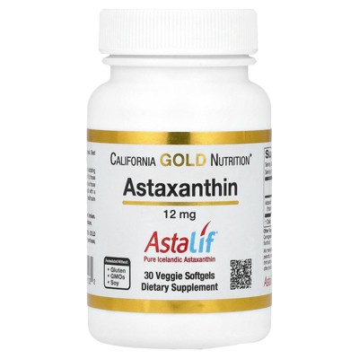 Astaxanthin by California Gold Nutrition - Featuring AstaLif® Pure Icelandic Astaxanthin - Gluten Free, Non-GMO - 12 mg - 30 Veggie Softgels