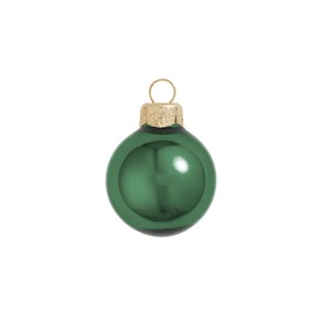 Northlight 40ct Emerald Green Shiny Finish Glass Christmas Ball Ornaments 1.25" (30mm) - 1 of 4