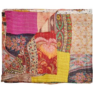 Taj Hotel Kantha Silk Blend Throw | 60"x90" | A - 1 of 4
