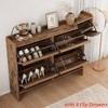 Shoe Cabinet with 2/3/4/6 Flip Drawers/ with 3 Flip Drawers & Side Door, Wooden Shoe Organizer w/Adjustable Shelf, Shoe Storage for Entryway - 4 of 4