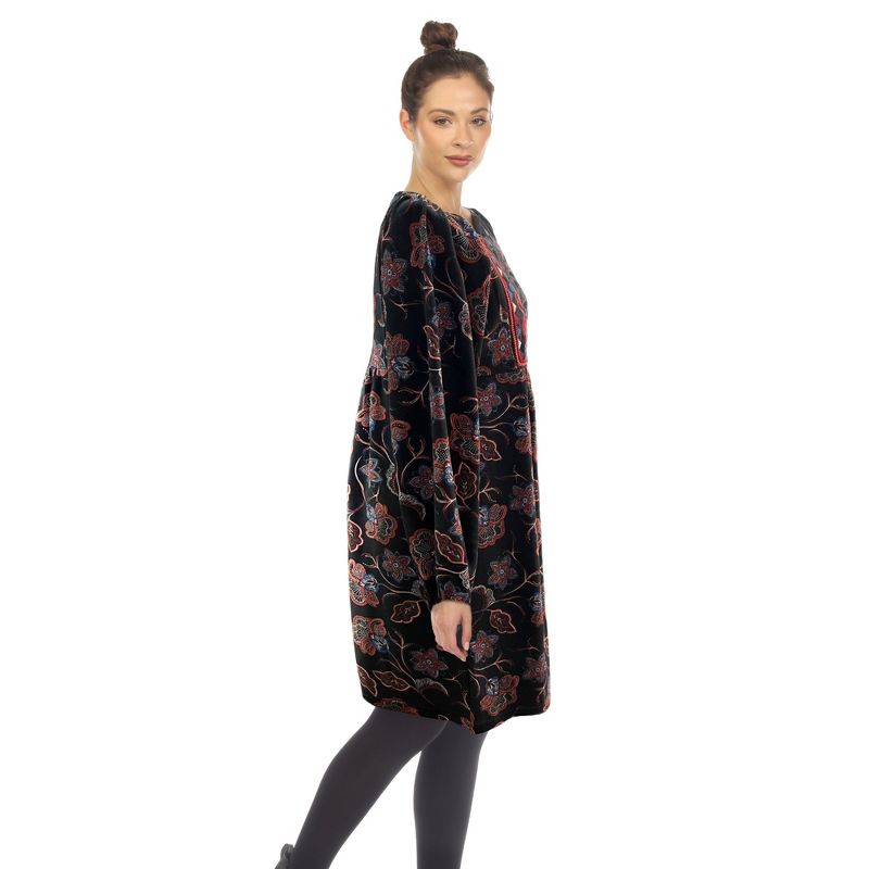 Women's Paisley Floral Embroidered Sweater Dress, 2 of 5