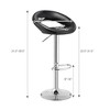 Tangkula Set of 4 PU Leather Bar Stools Adjustable Kitchen Counter Chairs Black - 3 of 4