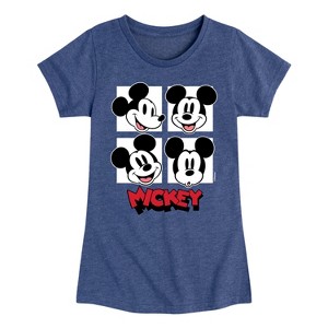 Girls' - Disney - Mickey Grid Fitted Short Sleeve Graphic T-Shirt - 1 of 4