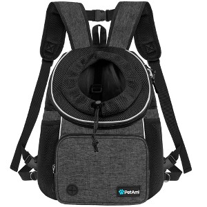 PetAmi Dog Front Carrier Backpack, Adjustable Pet Cat Puppy Chest Carrying Bag, Ventilated Hiking Camping Travel - 1 of 4