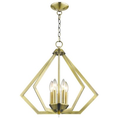 Antique Brass Crystal 5-Light Candelabra Chandelier