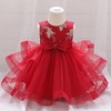 MyKids-USA Baby Girl Sequins Patched Design Sleeveless Tutu Style Baptism Birthday Dress - 2 of 4