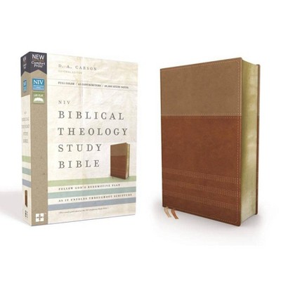 NIV, Biblical Theology Study Bible, Imitation Leather, Tan/Brown, Comfort Print - by  Zondervan (Leather Bound)