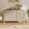 Modern Buffet Fluted Sideboard Storage Cabinet for Living Room, Hallway, Oak - 3 of 4