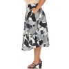 White Mark Plus Size Leaf Print Vintage Flared Midi Skirt - image 2 of 4