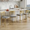 Bar Stools Set , Counter Height Kitchen Bar Chairs with PU Upholstered Seat, Metal Frame, X-Back Design and Footrest - 2 of 4