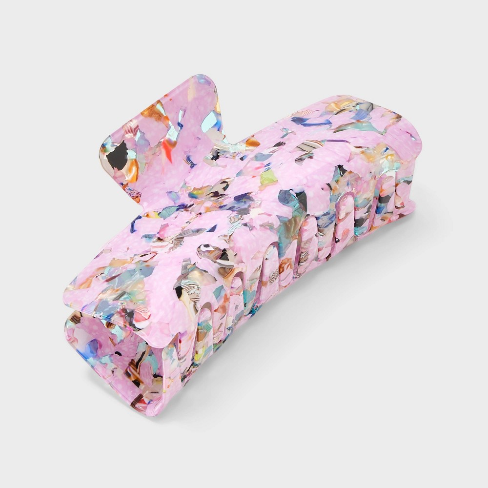 Printed Marble Acrylic Claw Hair Clip - Universal Thread Pink