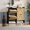 4 Drawer Shoe Cabinet, Four-Door Organizer, Compact Wooden Design, Space-Saving Entryway Cabinet, Modern Living Room Furniture - 2 of 4