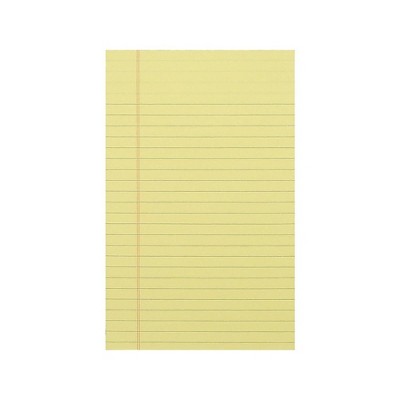 Staples Notepads 5" x 8" Narrow Ruled Canary 50 Sh./Pad 12 Pads/PK TR57293/18601