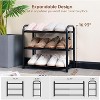 Attop 3-Tier Expandable Shoe Rack,Adjustable Shoe Shelf Storage Organizer Heavy Duty Metal, Free Standing, for Entryway Closet Doorway (Black) - 4 of 4