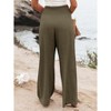 Women Palazzo Pants Summer Boho Wide Leg High Waist Casual Lounge Pant Beach Travel Vacation Outfits - 2 of 4