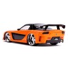 Han's Mazda RX-7 RHD (Right Hand Drive) Orange and Black "Fast & Furious" Movie 1/24 Diecast Model Car by Jada - 4 of 4